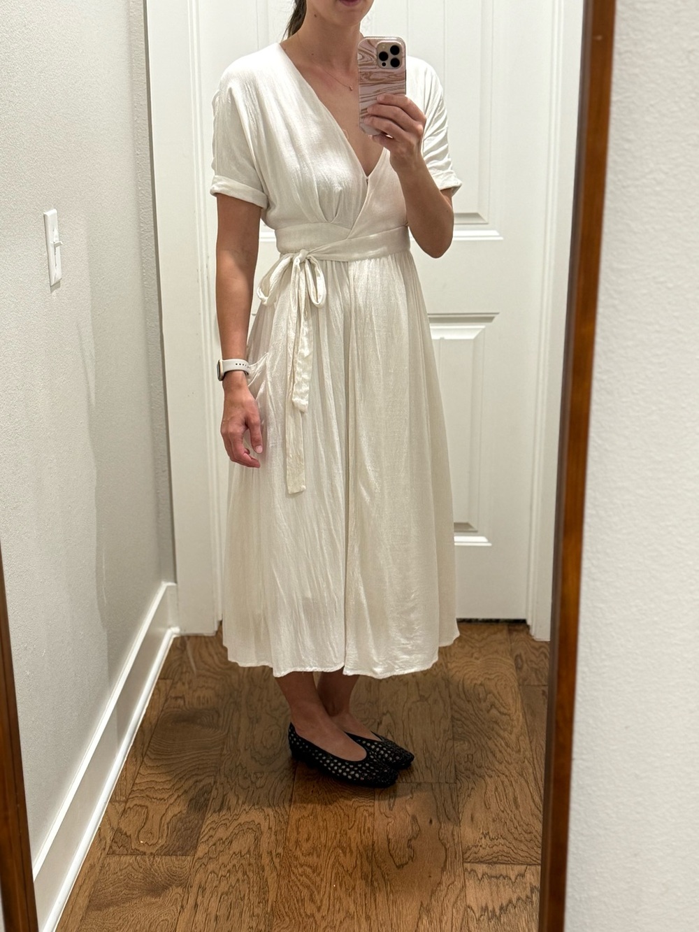 100% Cotton, Stunning cream wrap dress from Clad and Cloth